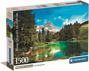 Puzzle Clementoni 1500 elementów Blue Lake wielokolorowy 59,2 x 84,3 cm z plakatem i kompaktowym pudełkiem