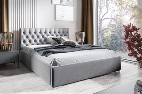 Łóżko tapicerowane z pojemnikiem na pościel Box Gv1