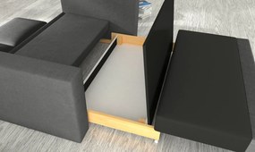 Rozkładana sofa 2-osobowa WAVE, ciemnoszara