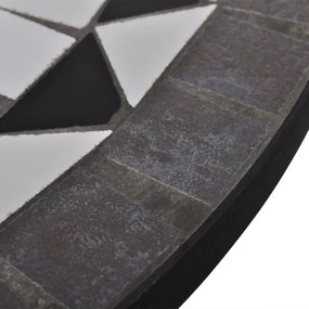 Oklrągły stolik na taras ceramiczny Osmo – czarno-biały