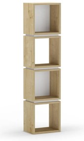 Biały regał w dekorze dębu 32x133 cm Lofty – Marckeric