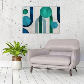 Obraz na szkle - Linie i okrągłe kształty (70x50 cm)