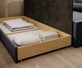 Sofa rozkładana z funkcją spania FULGEO szara/granatowa lewa ELTAP