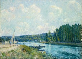 Obraz na szkle - Alfred Sisley, The Banks of the Oise, reprodukcje (70x50 cm)