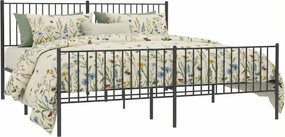 Czarne metalowe łóżko małżeńskie 200x200cm B8-L33