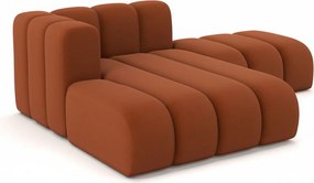 Szezlong z pufą Grand, tkanina Salvador, Brązowy, Lewy