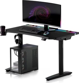 Biurko gamingowe elektryczne RGB Diablo X-Forge, 120x70 cm, czarne