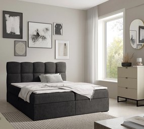 Czarne łóżko z pojemnikiem na pościel 5 rozmiarów W2-K19