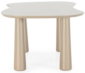 Beżowy stolik z blatem z drewna sosnowego 110x220 cm Nahia – MOME