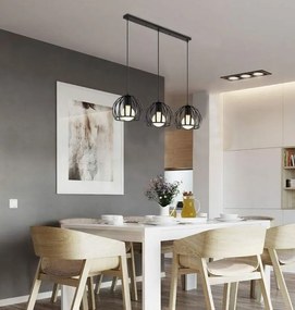 Lampa sufitowa metalowa loft klosz wisząca AT41-3SZ-Czarna