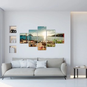 Obraz - Plaża z ludźmi (125x70 cm)