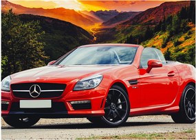 Obraz - czerwony Mercedes (70x50 cm)