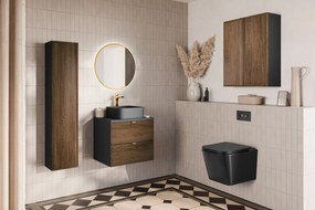 Szafka pod umywalkę nablatową TALIA CASELLA 2S 60cm dąb casella/czarny mat z blatem COMAD