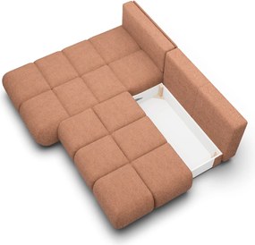 Masseno Narożnik CORSO z funkcją spania i pojemnikiem na pościel Narozniki L, Rozkładana sofa - Ceglasty, NOW OR NEVER 54