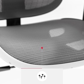 Fotel biurowy Diablo V-Basic, zgodny z normą BHP, kolor biało-szary