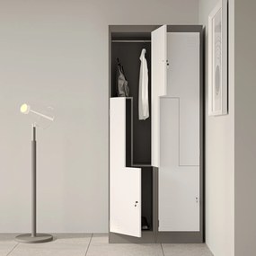 Szafa socjalna czterokomorowa Julia 80x45x185 cm antracyt/biały