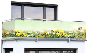 Żółto-zielona plastikowa osłona balkonowa 500x85 cm Butterfly – Maximex