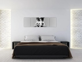Obraz kobiety w czarnej sukience (170x50 cm)