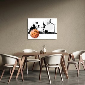 Obraz na szkle - Koszykarz (70x50 cm)