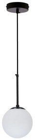 Czarna lampa wisząca ze szklanym kloszem ø 15 cm Pompei – Candellux Lighting