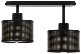 Lampa sufitowa czarna dwupunktowa z czarnymi abażurami B-3306SC-SC E27