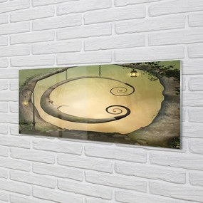 Szkło do Kuchni na Ścianę Światła w Tajemniczym Lesie