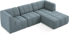 Niebieski narożnik z materiału bouclé (prawostronny/z szezlongiem) Aloha – Makamii