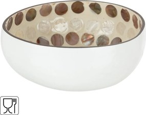 Plastowa miska KOKO 13 cm, brązowo-biała