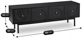 Czarna stylowa szafka RTV T7-Z65