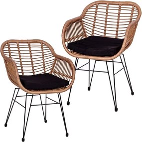 STILISTA Zestaw 2 foteli ogrodowych, jasnobrązowy
