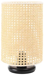Lampa stołowa BOHO LOW BLACK rattan naturalny BPS KONCEPT
