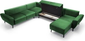 Narożnik BOSCO XL zestaw z elektryczną funkcją regulacji tkanina Monolith 37 Zielony WERSAL