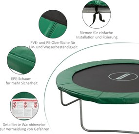HOMCOM Osłona Sprężyn do Trampoliny 244cm Akcesoria Bezpieczeństwo Zielona | Aosom PL