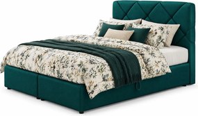 Łóżko z pikowanym zagłówkiem w kolorze morskim 4 rozmiary S2-Z81