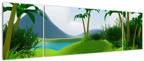 Obraz - Jeziora w dżungli (170x50 cm)