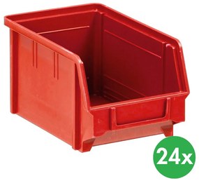 Plastikowe pojemniki BASIC, 146 x 237 x 124 mm, 24 szt., czerwone
