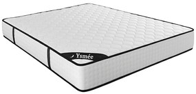 Zestaw 140 x 190 cm: stelaż tapicerowany + materac z 7-strefowymi sprężynami kieszeniowymi i pianką memory o grubości 22 cm – LUREAN od YSMÉE