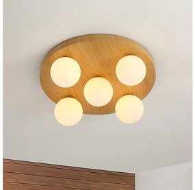 Brilagi - Lampa sufitowa LUND WOOD 5xG9/9W/230V Ø 40 cm z drewna kauczukowca
