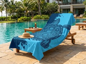 Szybkoschnący ręcznik plażowy XXL OCEVA niebieski 150 x 210 cm, 100% mikrofibra