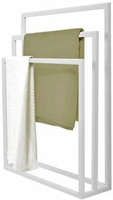 Potrójny biały stojący wieszak na ręczniki R8-Z72