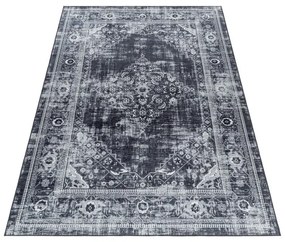 Dywan z nadrukiem Fiesta Vintage szaro-czarny 80 cm x 150 cm