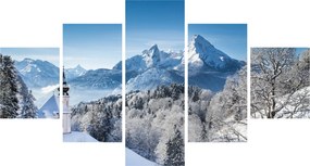 Obraz - Rzut oka na zimowy krajobraz (125x70 cm)