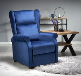 Fotel AGUSTIN 2 VELVET granatowy rozkładany HALMAR