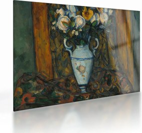 Obraz na szkle - Paul Cézanne, Vase of Flowers, reprodukcje (70x50 cm)