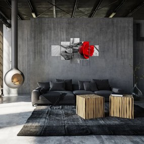 Obraz czerwonej róży (125x70 cm)