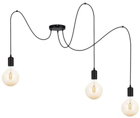 Żyrandol na lince MIROS 3xE27/60W/230V pająk czarny
