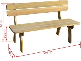 Drewniana ławka ogrodowa Kaspi - brązowa