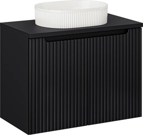 Szafka 2-drzwiowa Nova 80 cm z białą umywalką Beyond, czarny mat