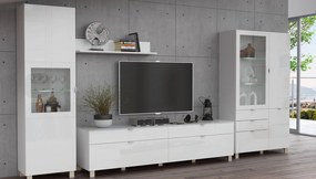 Wąska witryna jednodrzwiowa Poole 811, kolor biały