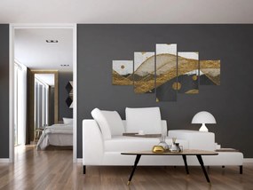 Obraz - Złote piórka (125x70 cm)